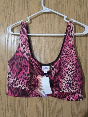 Nwt. YITTY Hot Pink Leopard Scoop Sports Bra